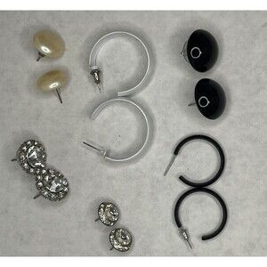 Earrings with Pearls and Rhinestones Costume Jewelry Untested Lot of 6 pair